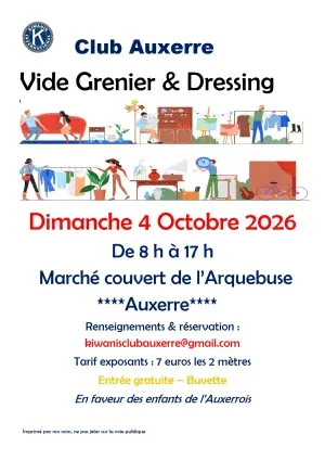 Affiche Vide-grenier et vide-dressing du Kiwanis d'Auxerre