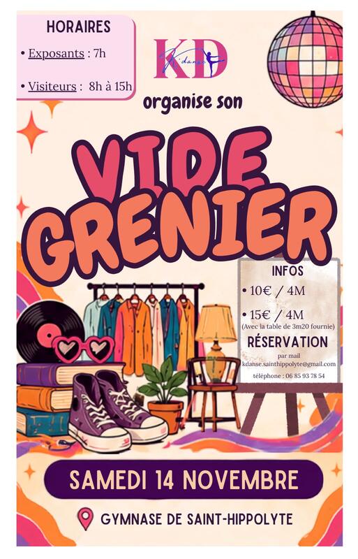 Affiche Vide-grenier de K Danse à Saint-Hippolyte