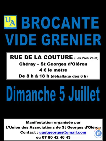 Affiche Brocante vide-grenier Saint-Georges-d'Oléron dimanche 5 juillet 2026 (17190)