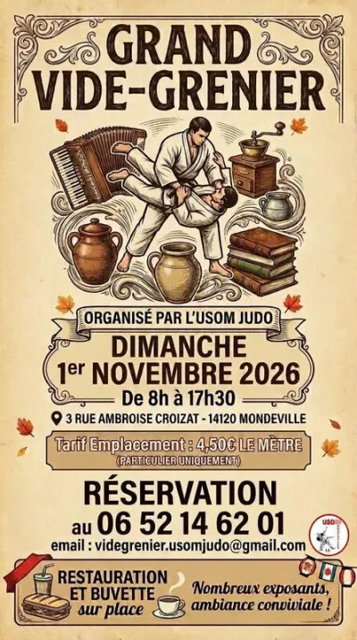 Affiche Vide-grenier de l'USOM Judo à Mondeville