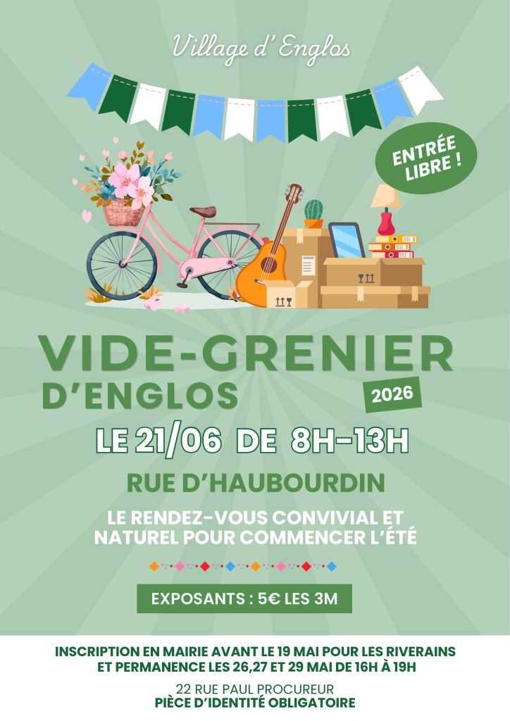 Affiche Vide-grenier d'Englos dimanche 21 juin 2026 (59320)