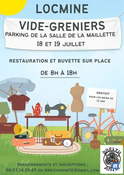Affiche Vide-grenier Locminé samedi 18 et dimanche 19 juillet 2026 (56500)