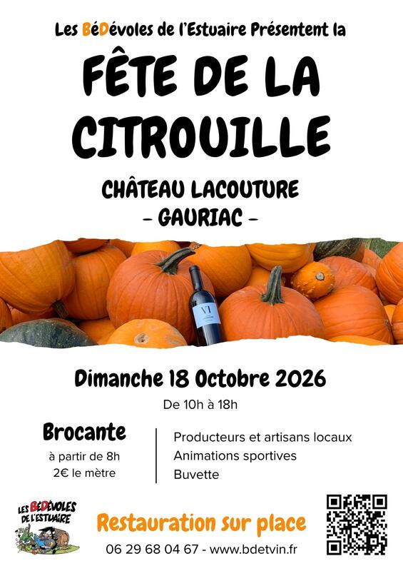 Affiche Brocante de la Fête de la citrouille à Gauriac