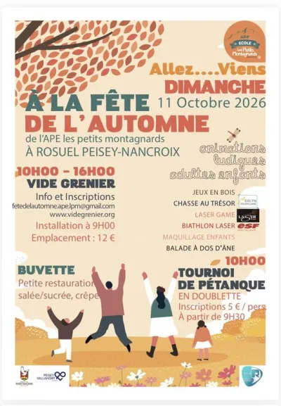 Affiche Vide-grenier de la fête de l'automne à Peisey-Nancroix
