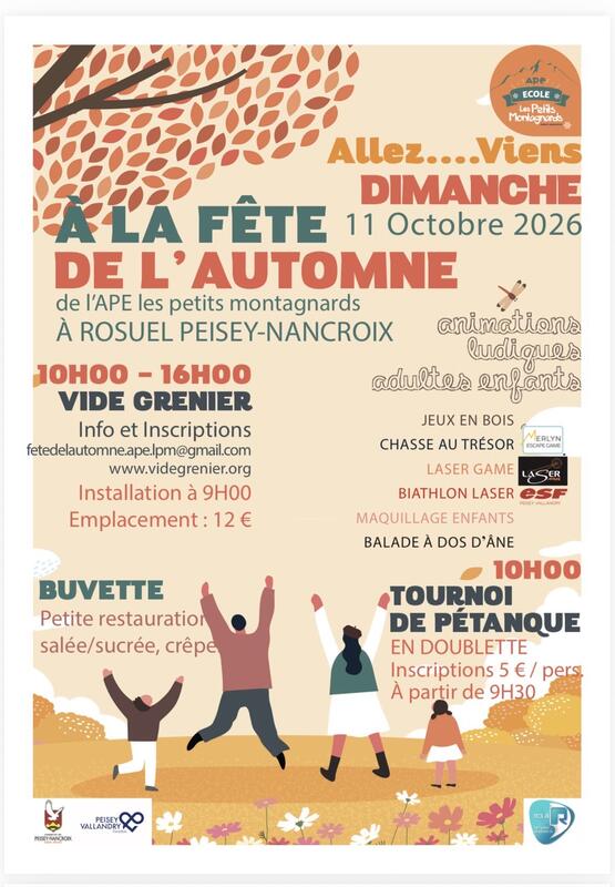 Affiche Vide-grenier de la fête de l'automne à Peisey-Nancroix