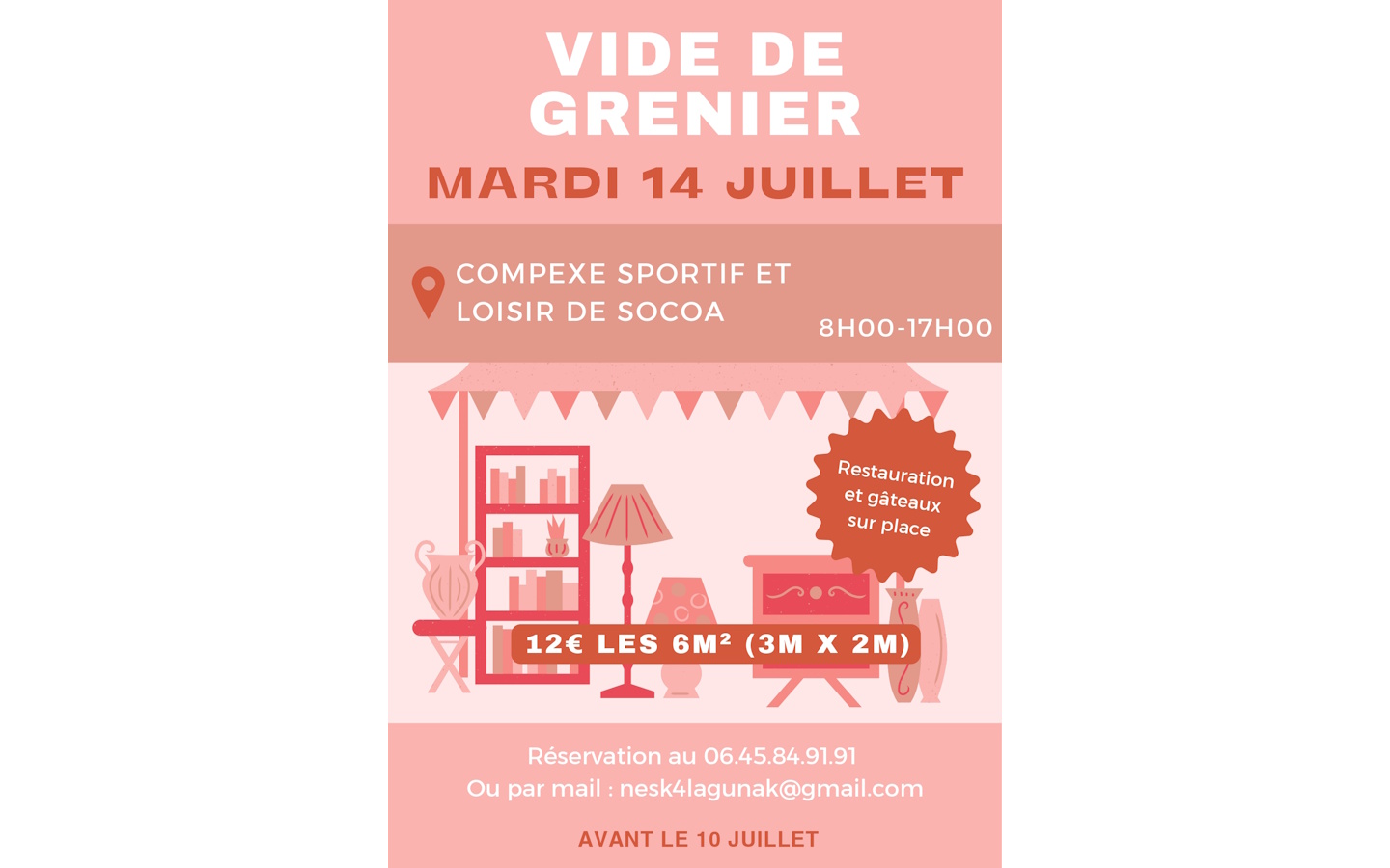 Affiche Vide-grenier Socoa mardi 14 juillet 2026 (64500)