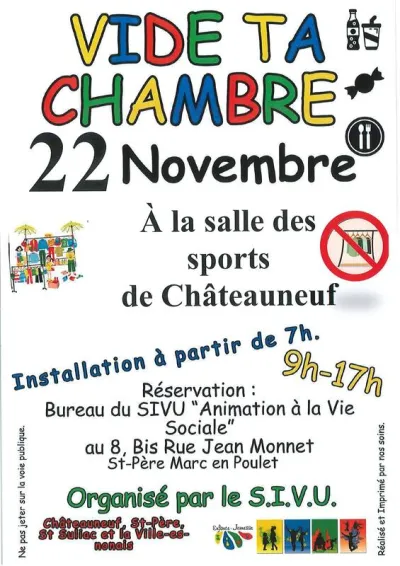 Affiche Vide ta chambre du SIVU à Châteauneuf-d'Ille-et-Vilaine