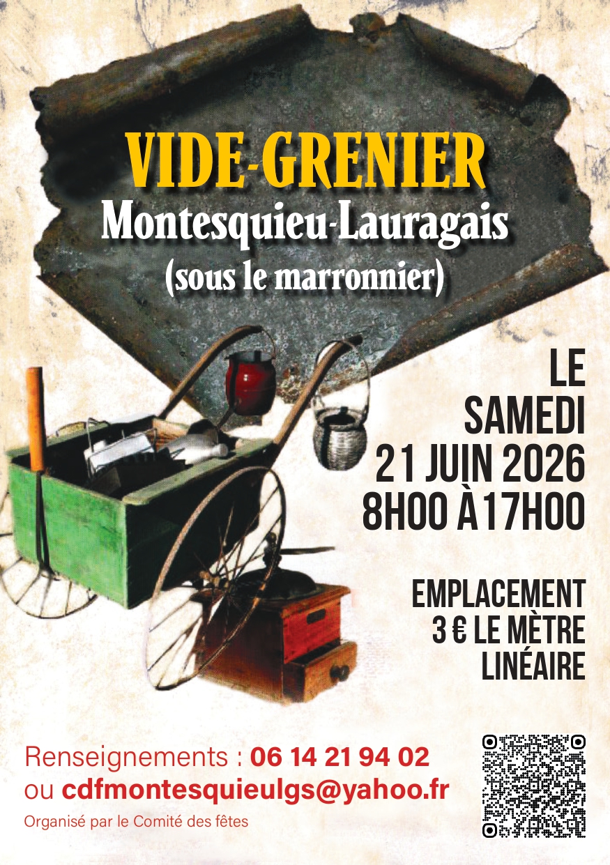 Affiche Vide-grenier Montesquieu-Lauragais samedi 21 juin 2026 (31450)
