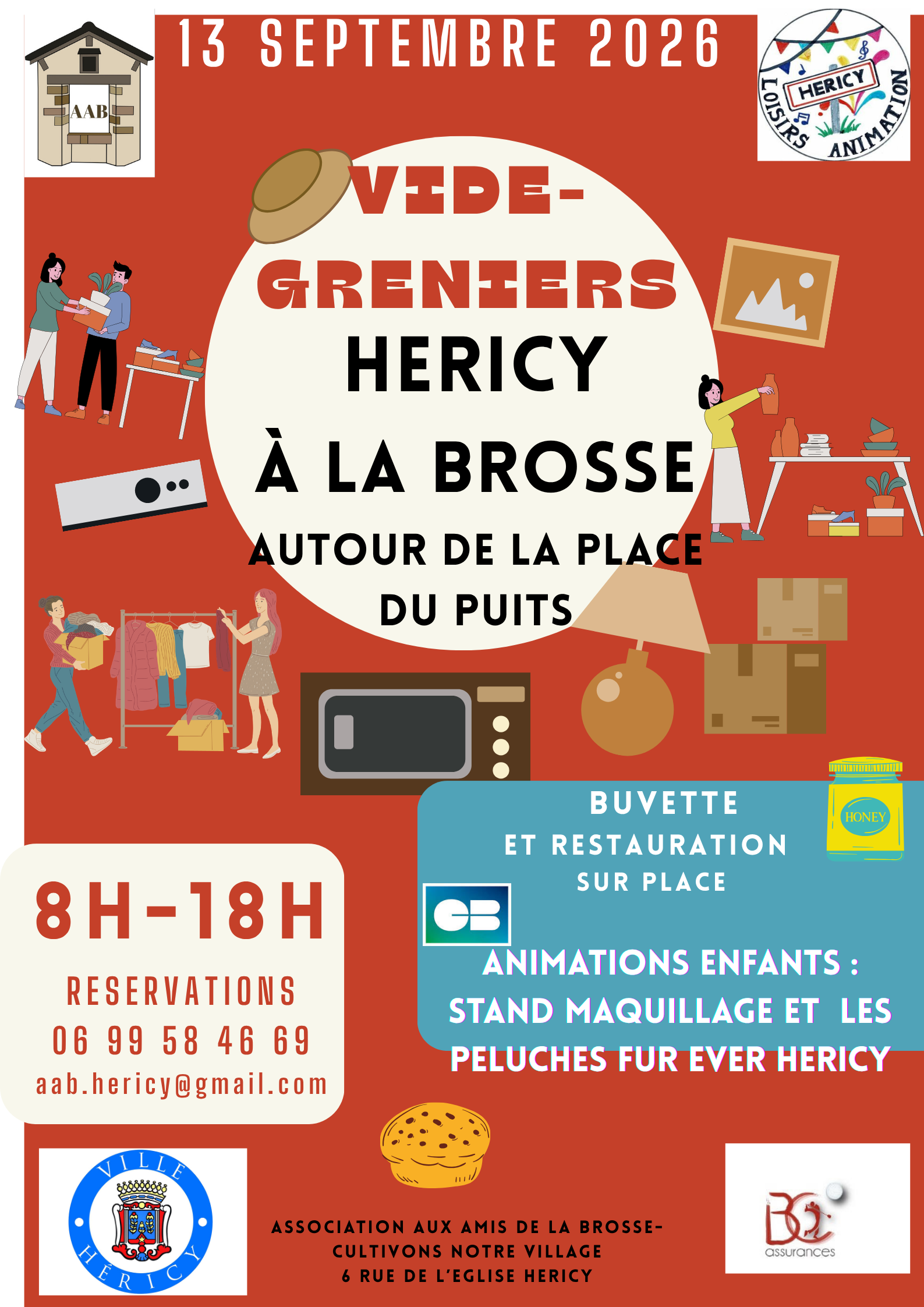 Affiche Vide-greniers Héricy La Brosse dimanche 13 septembre 2026 (77850)