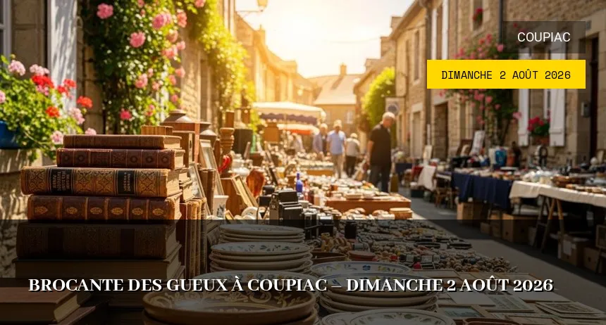 Affiche Brocante Coupiac dimanche 2 août 2026 (12550)