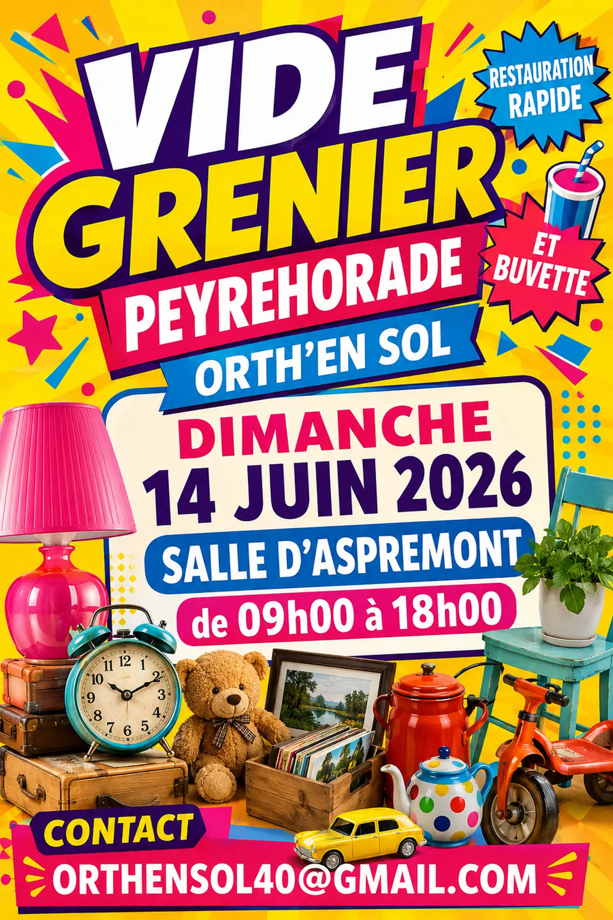 Affiche Vide-grenier Peyrehorade dimanche 14 juin 2026 (40300)