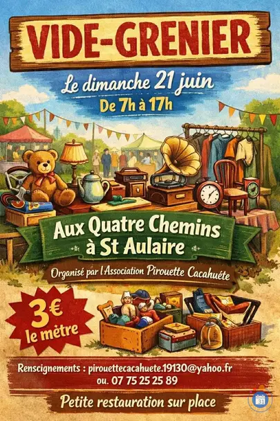 Affiche Vide-grenier Saint-Aulaire dimanche 21 juin 2026