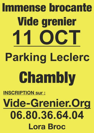Affiche Brocante du parking Leclerc à Chambly