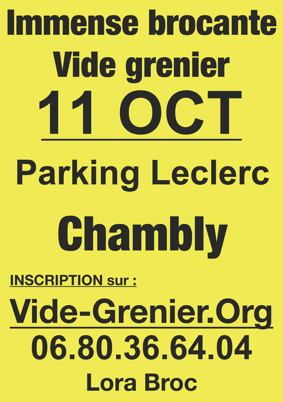 Affiche Brocante du parking Leclerc à Chambly