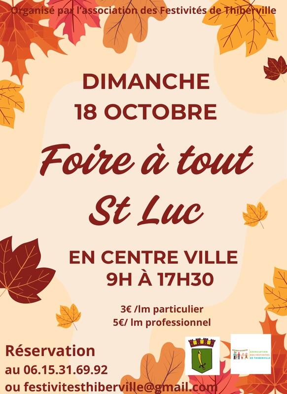 Affiche Foire à tout de la Saint-Luc à Thiberville