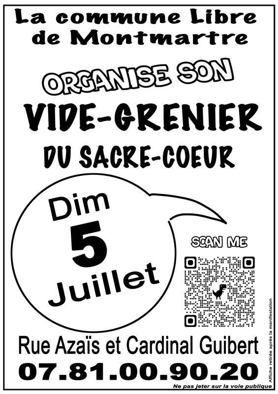 Affiche Vide-grenier du Sacré-Cœur - La Commune Libre de Montmartre - Paris 18e