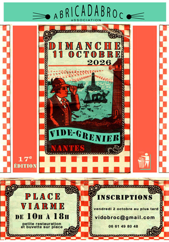 Affiche Vide-greniers d'Abricadabroc place Viarme à Nantes
