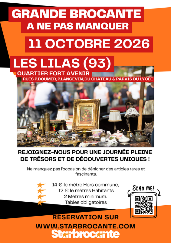 Affiche Brocante annuelle du quartier Fort Avenir aux Lilas