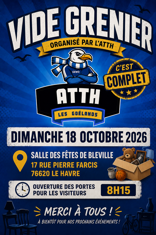 Affiche Vide-grenier de l'ATTH à Bléville, Le Havre