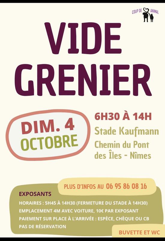 Affiche Vide-grenier du stade Kaufmann à Nîmes