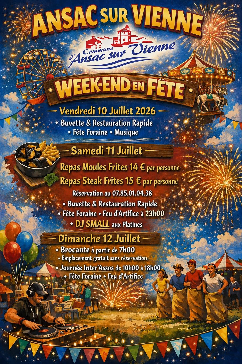 Affiche Brocante Ansac-sur-Vienne dimanche 12 juillet 2026 (16500)