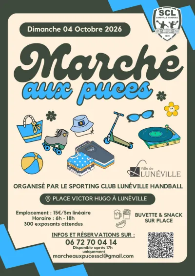 Affiche Marché aux puces du Sporting Club Lunéville Handball à Lunéville