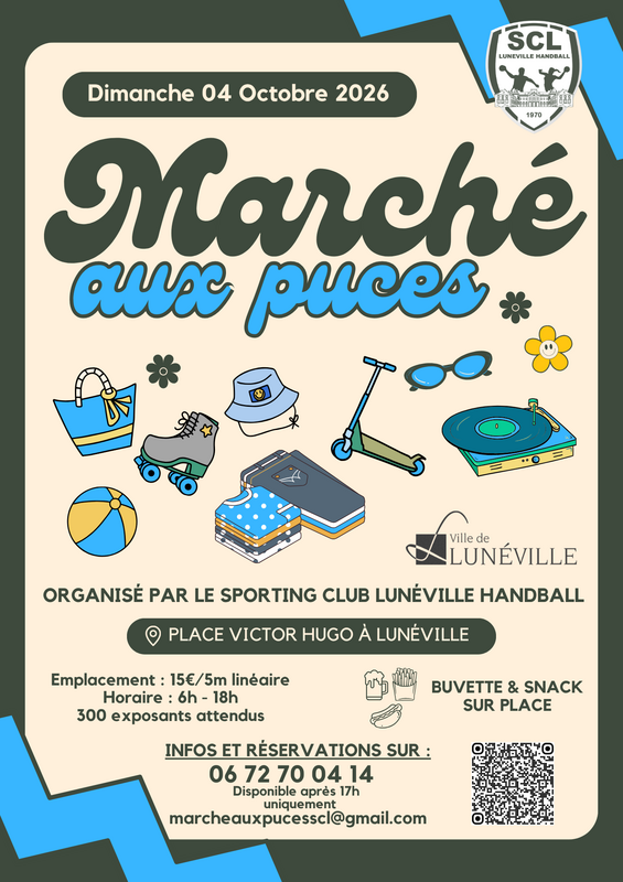 Affiche Marché aux puces du Sporting Club Lunéville Handball à Lunéville