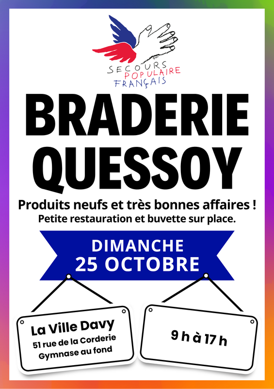 Affiche Braderie du Secours populaire français à Quessoy