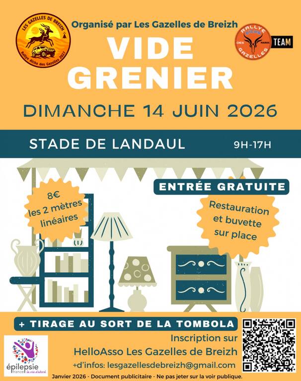 Affiche Vide-grenier Landaul dimanche 14 juin 2026 (56690)
