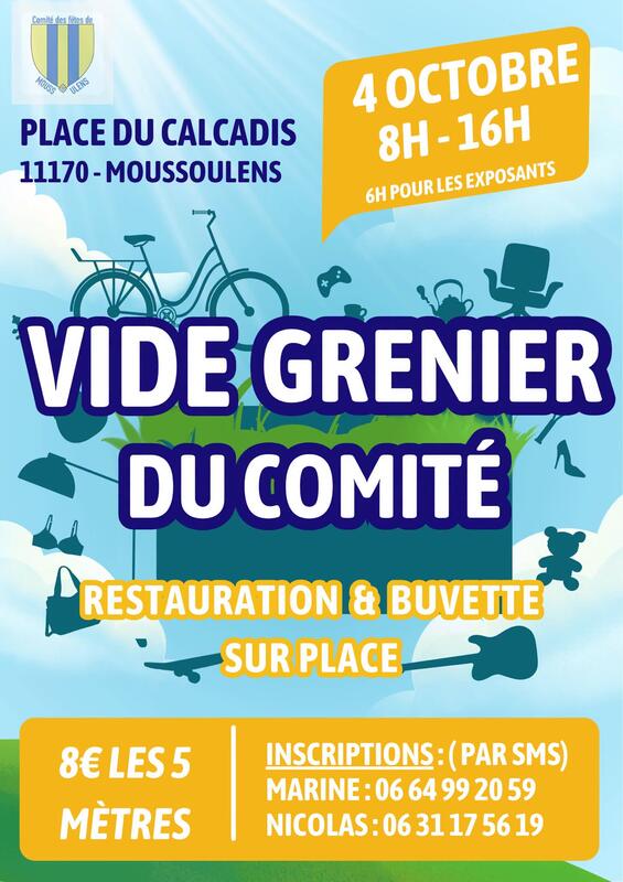 Affiche Vide-grenier du Comité des fêtes à Moussoulens