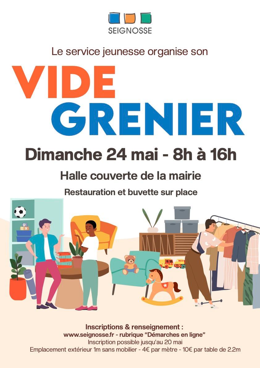 Affiche Vide grenier du Service jeunesse de Seignosse