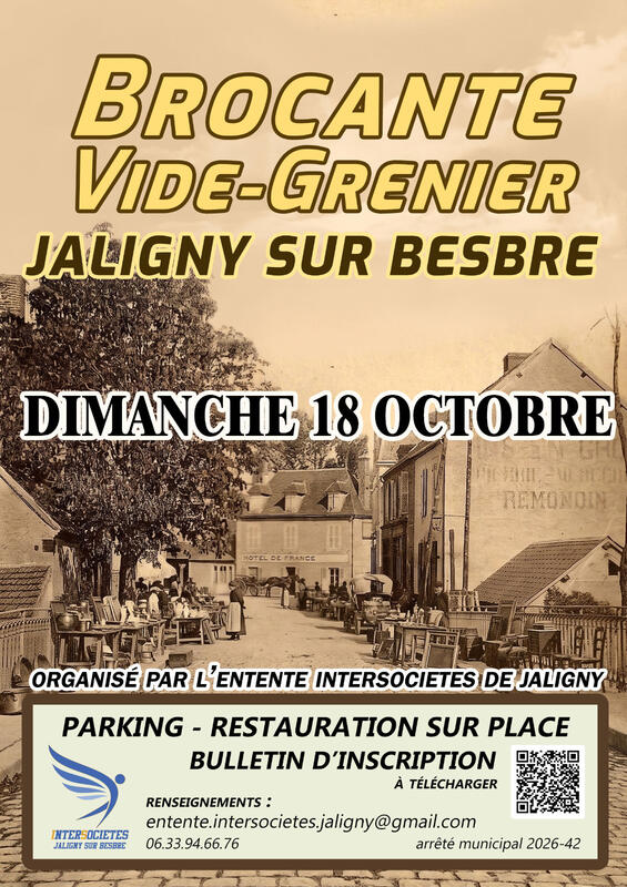 Affiche Brocante et vide-grenier de Jaligny-sur-Besbre