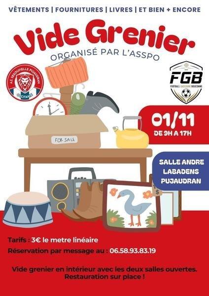 Affiche Vide-grenier de l'ASSPO à Pujaudran