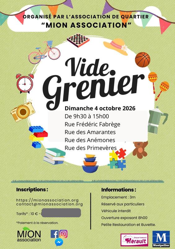 Affiche Vide-grenier de Mion Association à Montpellier