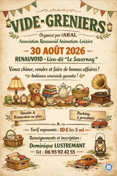 Affiche Vide-grenier Renauvoid dimanche 30 août 2026 (88390)