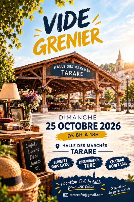 Affiche Vide-grenier de la Halle des Marchés à Tarare