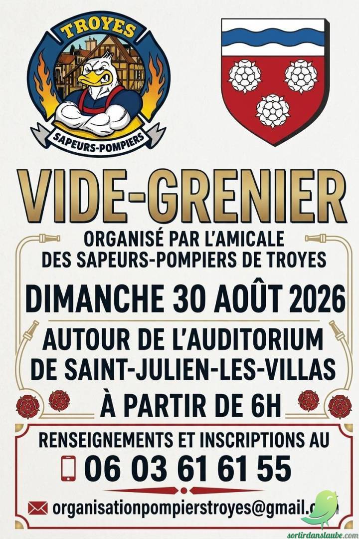 Affiche Vide-grenier Saint-Julien-les-Villas dimanche 30 août 2026 (10800)