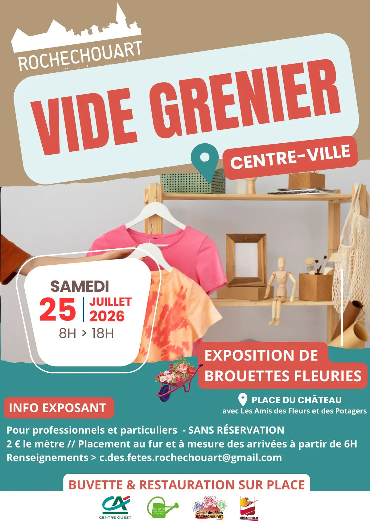 Affiche Vide-grenier Rochechouart samedi 25 juillet 2026 (87600 Haute-Vienne)