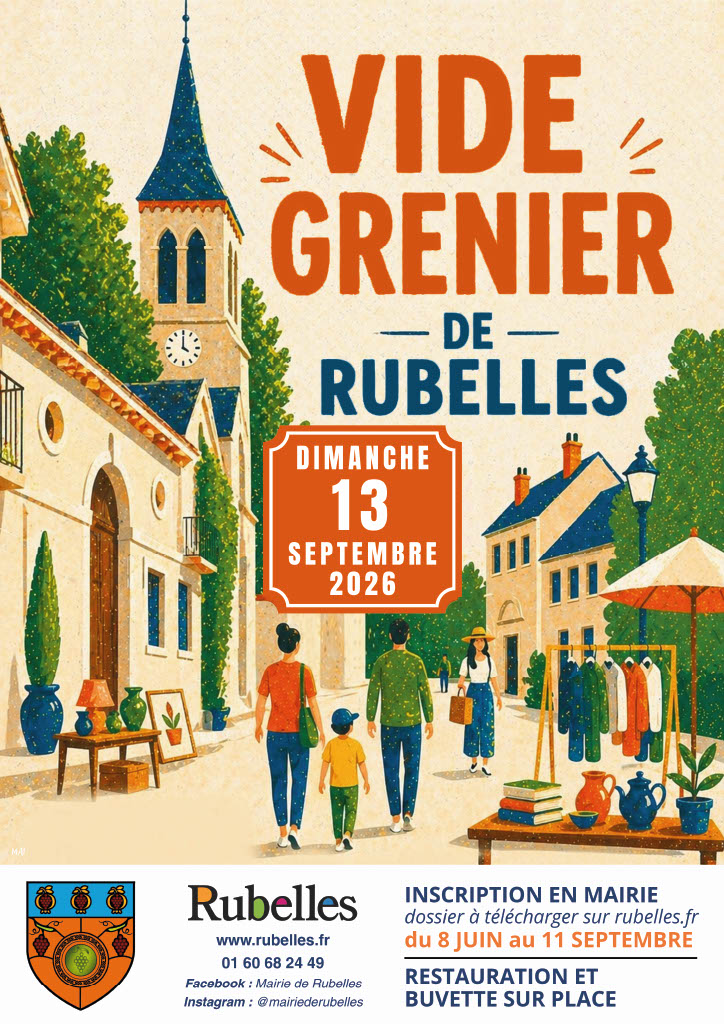 Affiche Vide-Grenier de Rubelles - Seine-et-Marne