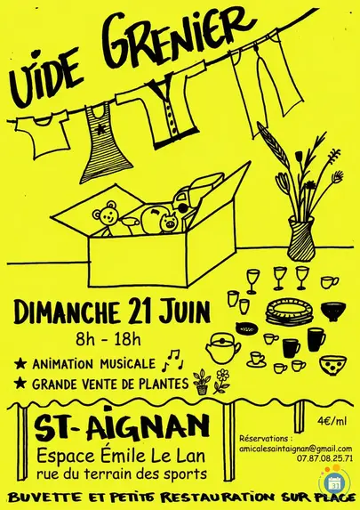 Affiche Vide-grenier Saint-Aignan dimanche 21 juin 2026 (56480)