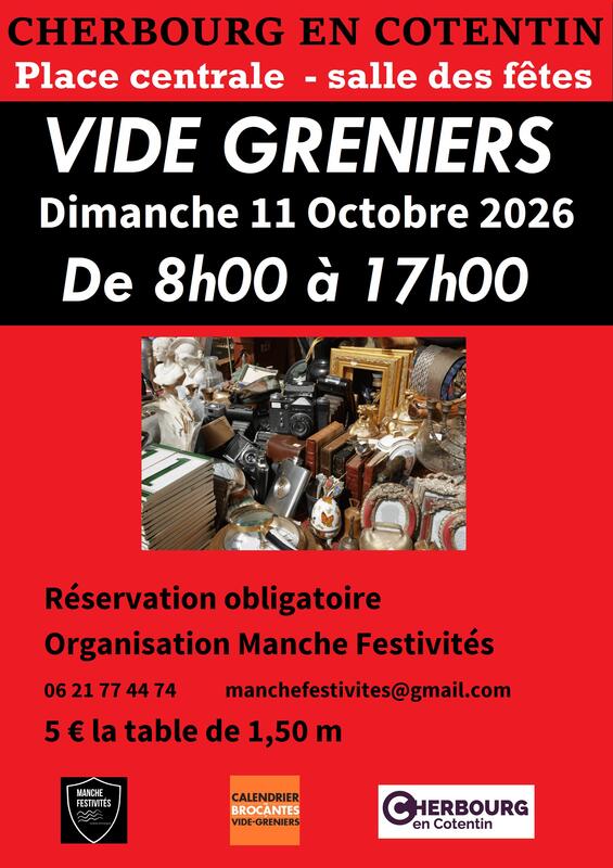 Affiche Vide-greniers de Manche Festivités à Cherbourg-en-Cotentin