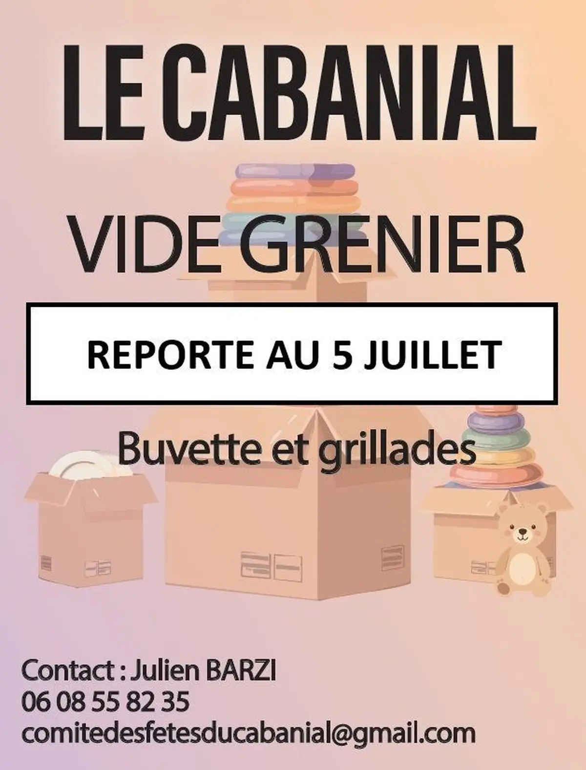 Affiche Vide-grenier Le Cabanial dimanche 5 juillet 2026 (31460)
