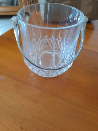 Sceau à glaçon en verre - anse en métal - photo 2