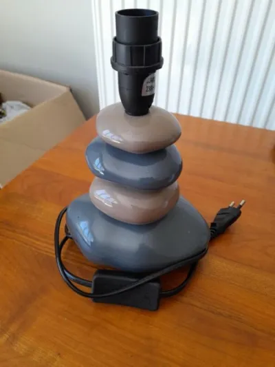 Pied de lampe en céramique style zen - galets - photo 3