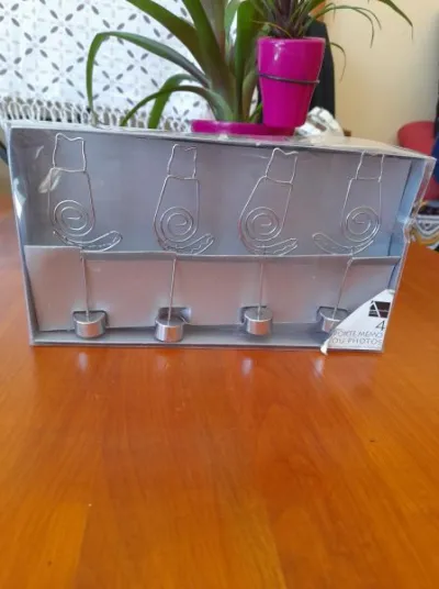 Boite 4 porte mémo ou porte photo en métal - photo 2