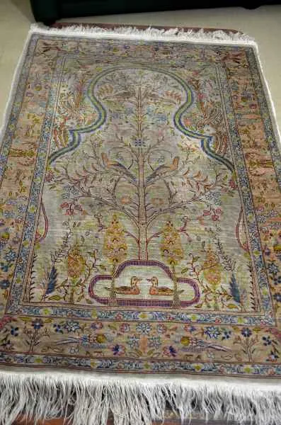 Tapis hereke, soie sur soie, arbre de vie - Décoration