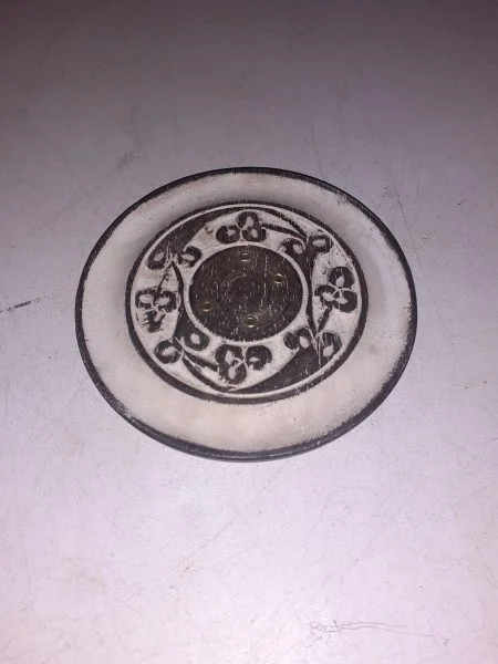 Porte encens rond en bois et céramique - 4 encens - Décoration - Saint-Satur (18300)