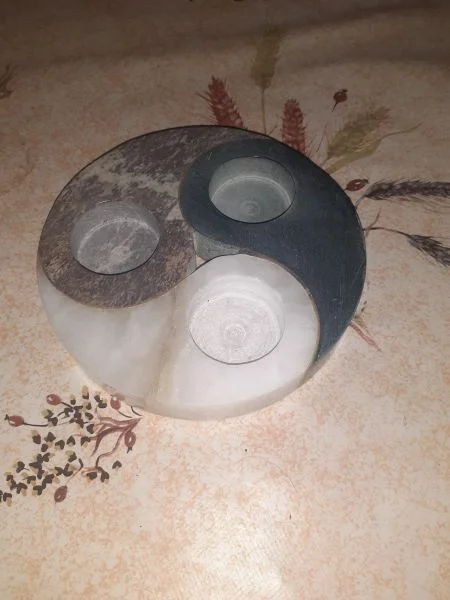 Porte bougie ying yang en porcelaine - Décoration - Saint-Satur (18300)