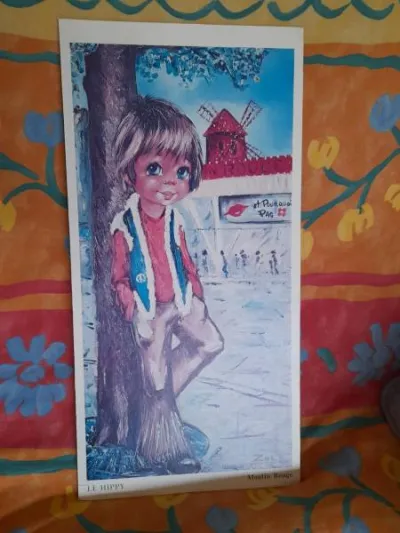 Affiche tableau enfant poulbot le hippy - moulin r - Décoration - Saint-Satur (18300)