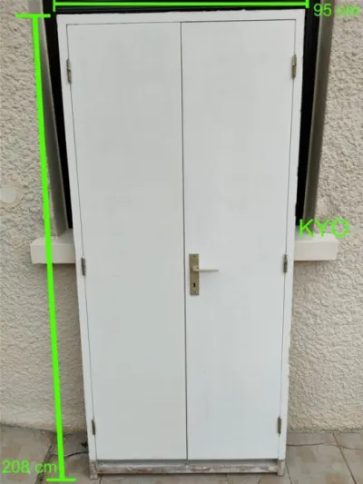 Bloc-porte 2 vantaux, portes de placard bois blanc - Bricolage - Foncine-le-Haut (39460)